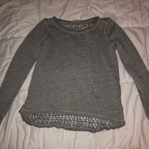 Gray, long sleeve with open back